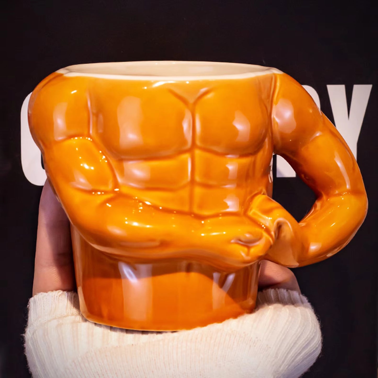 Creative Coffee Mug Macho Muscle Ceramic Milk Mugs for Milk Tea Beverage Juice Funny Gag Gifts for Adult Home Decor