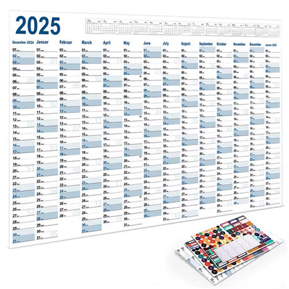 Agenda Schedule 2025 Wall Calendar Planner 365 Days to Do List 2025 Wall Hanging Calendar Organizing Planning Memo Pad