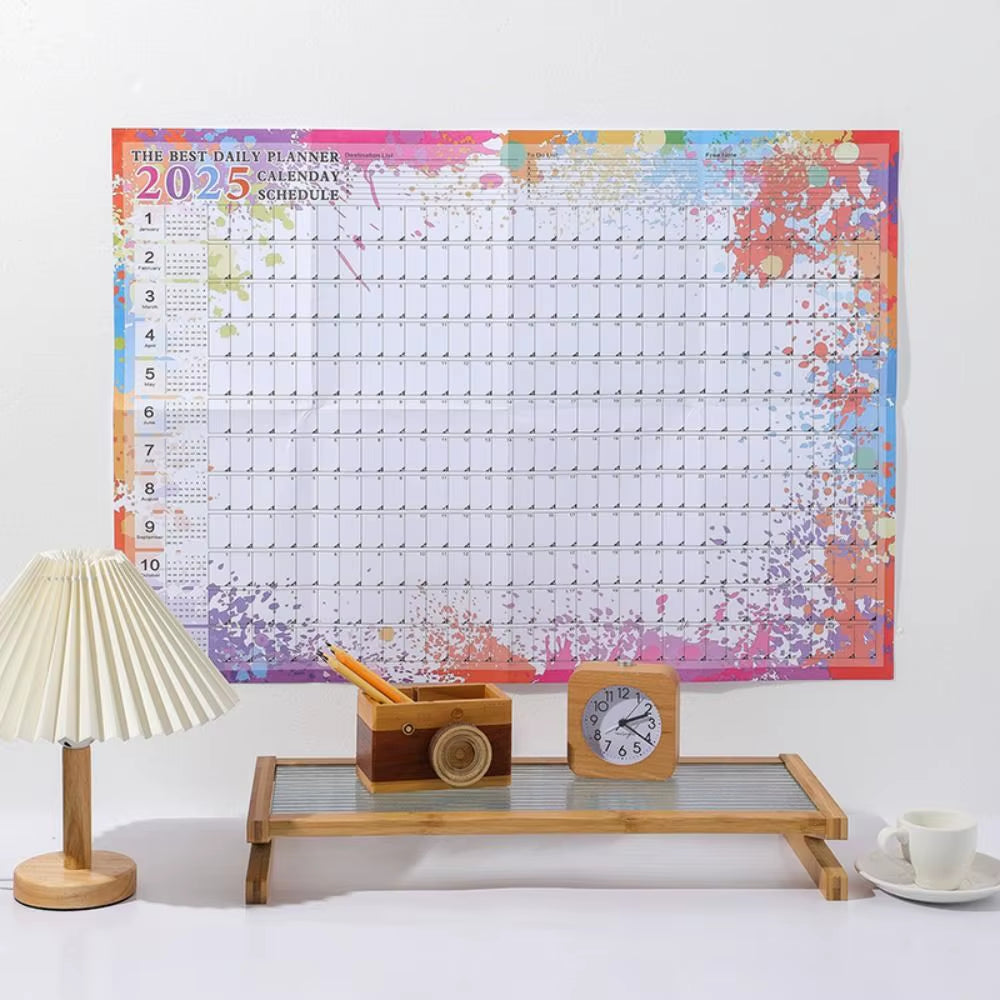 Agenda Schedule 2025 Wall Calendar Planner 365 Days to Do List 2025 Wall Hanging Calendar Organizing Planning Memo Pad