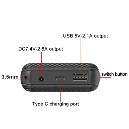 Power Bank DC7.4V 20000Mah Portabl Charging Power Supply Phone External Battery for Heated Jacket Vest Underwear Heated Clothing