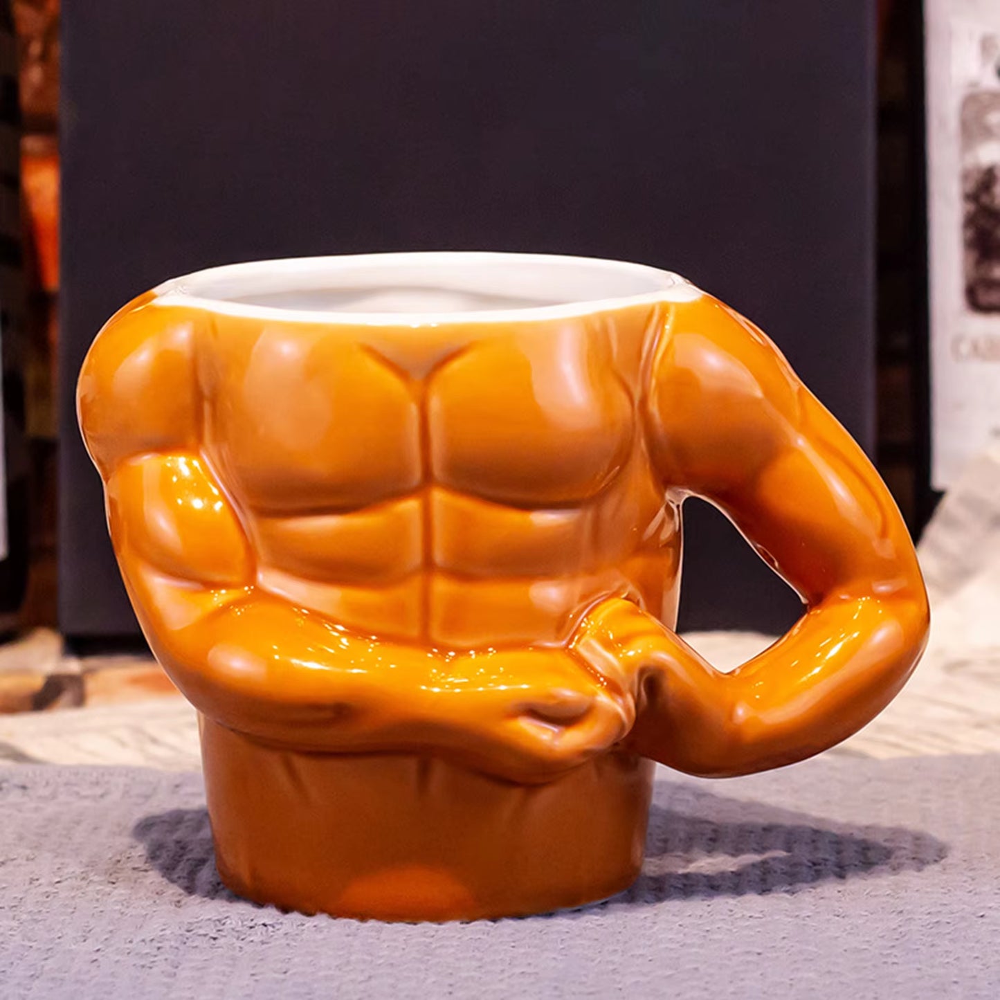 Creative Coffee Mug Macho Muscle Ceramic Milk Mugs for Milk Tea Beverage Juice Funny Gag Gifts for Adult Home Decor