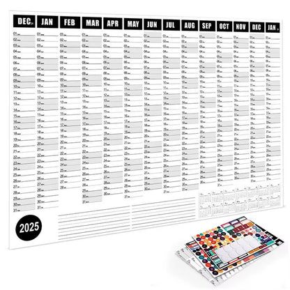 Agenda Schedule 2025 Wall Calendar Planner 365 Days to Do List 2025 Wall Hanging Calendar Organizing Planning Memo Pad